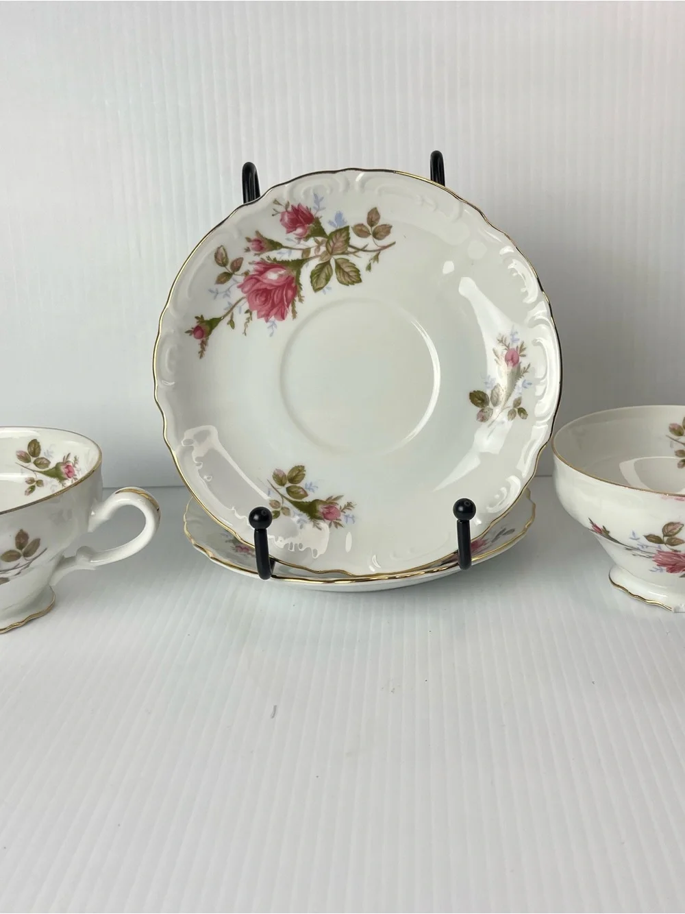 Set Of 2 Royal Rose Fine China Japan Tea Cup Saucer Sets